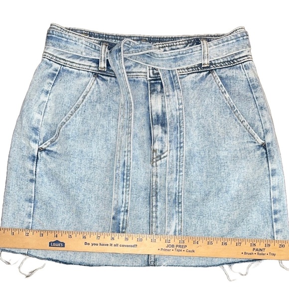 PacSun Blue A-line Mini Skirt with Tie Front - Picture 2 of 6